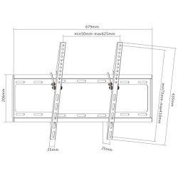 Supporto staffa universale fisso a parete, per tv LCD LED fino a 55" e 35 kg