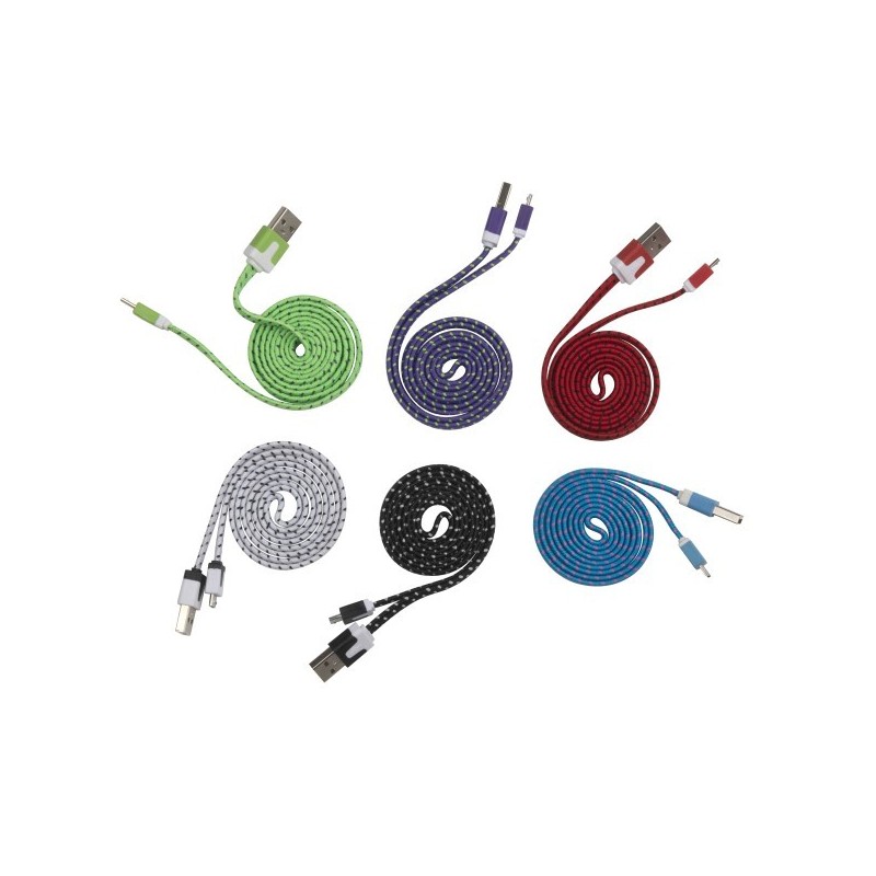 Cavo USB / Micro USB colorato per ricarica smartphone cellulari tablet gps 1 mt
