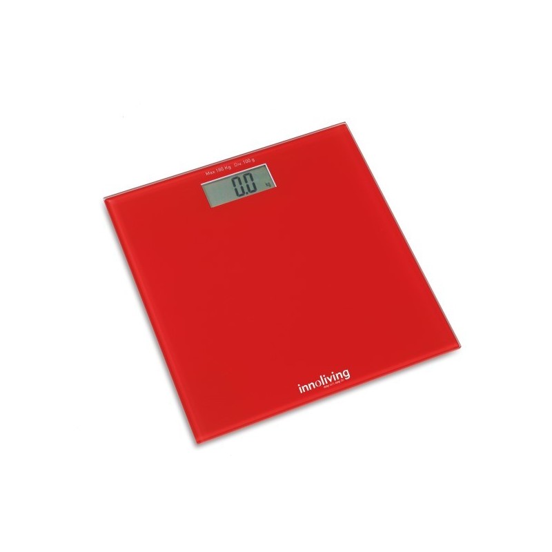 Bilancia pesapersone digitale ultraslim pedana in vetro temperato ROSSA