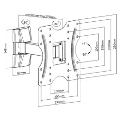 Supporto staffa braccio per TV LCD LED 24 26 28 32 40 42 pollici