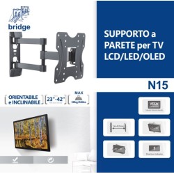Supporto staffa 2 bracci per TV LCD LED 24 26 28 32 40 42 pollici