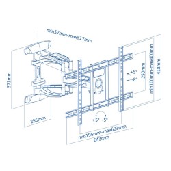 Supporto a parete a pantografo per TV 42 47 50 55 60 65 70 pollici