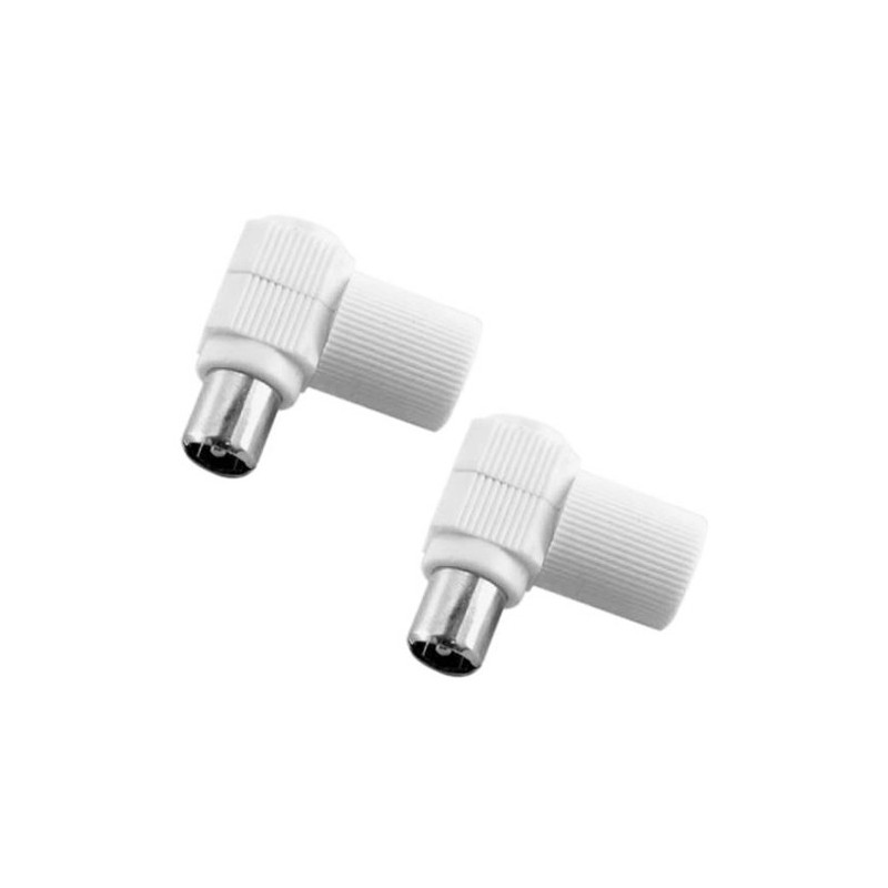 Coppia spine maschio angolate 90 gradi antenna IEC 95 mm bianche