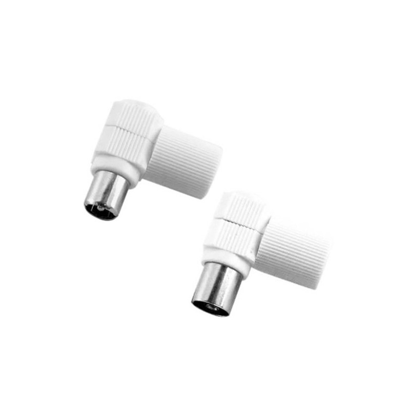 Spina e presa antenna angolate 90 gradi coassiale IEC 95 mm