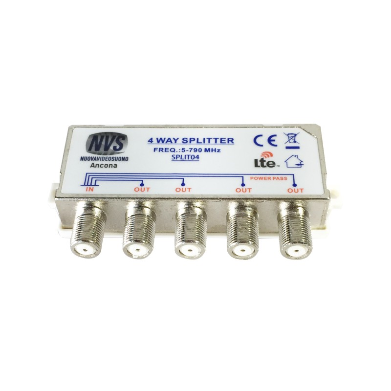 Splitter separatore di segnale TV DVB 4 uscite