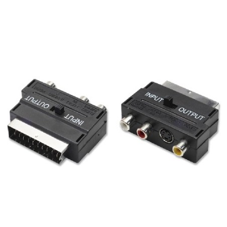 TrAdE Shop Traesio - Adattatore Convertitore Da Presa A Scart S Video Vhs A Rca Con Selettore In - Foto 8