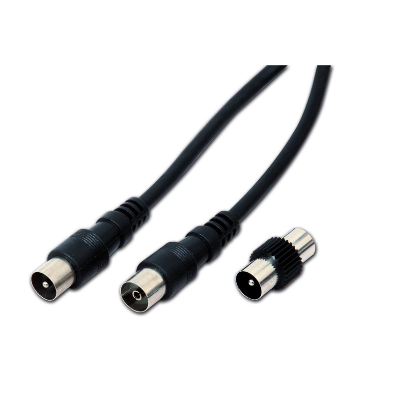 Cavo antenna spina presa con adattatore spina spina 3 mt nero