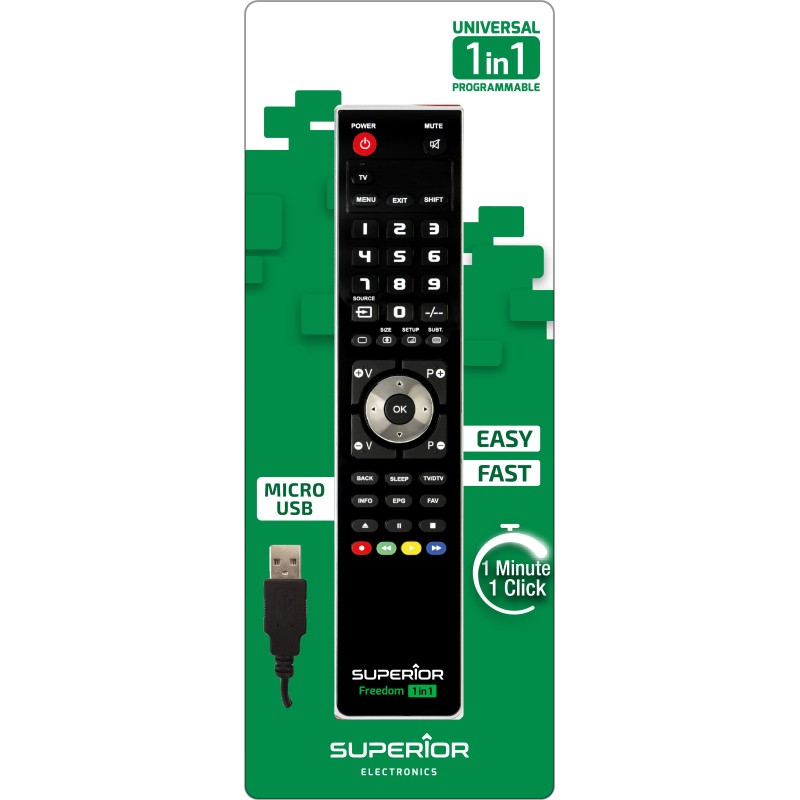 Telecomando universale per 1 TV SAT DTT DVD BLURAY HDD HI-FI