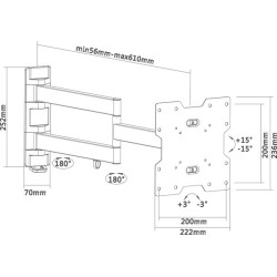 Supporto staffa per TV per 22 24 26 28 32 40 42 " pollici 61 cm dalla parete