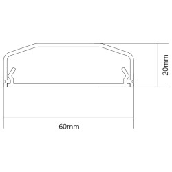 Canalina per cavi in plastica colore bianco 75 cm