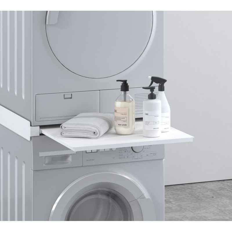 Piano supporto per lavatrice asciugatrice alluminio con cassetto