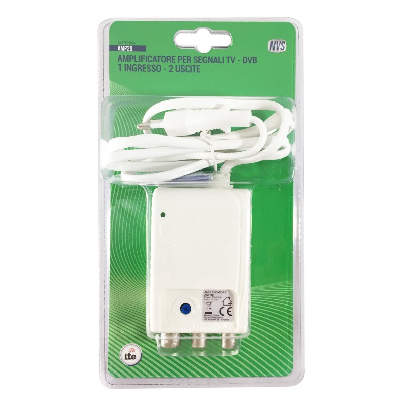 Amplificatore da interno per antenna TV 2 uscite