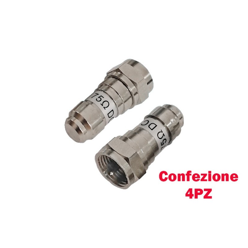 Connettori terminali antenna di linea tipo F confezione 4 pezzi
