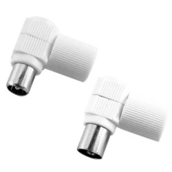 Spina e presa antenna angolate 90 gradi coassiale IEC 95 mm