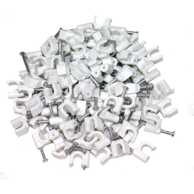 Graffette con chiodini ferma cavo antenna coassiale 5 mm 50PZ