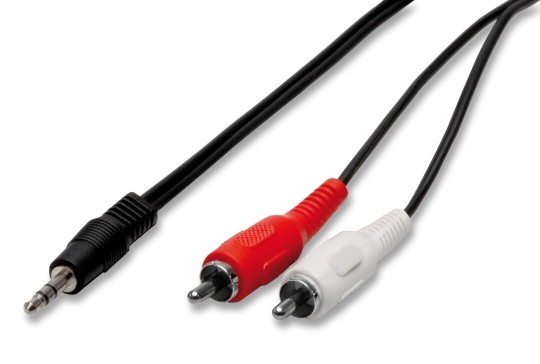 2/04 Cavo audio stereo 1 spina jack 3,5 maschio 2 spine rca maschio 1,5 mt