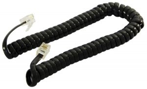 20/06 Cavo telefonico spiralato con 2 spine modulari 4p4c - 1,0 mt