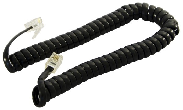 20/06 Cavo telefonico spiralato con 2 spine modulari 4p4c - 1,0 mt