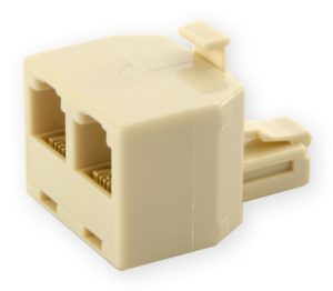 20/04 Sdoppiatore telefonico 1 spina 2 prese modulari 6p4c