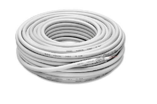 19/02 Cavo per Antenna parabola Satellite coassiale Coax F 20 mt Bianco