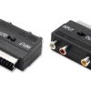 11/15 Adattatore spina scart - 3 prese rca con commutatore ingesso uscita in out