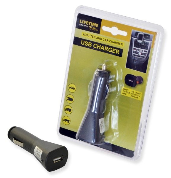 37982 Alimentatore caricatore usb 12v per auto con spina accendisigari