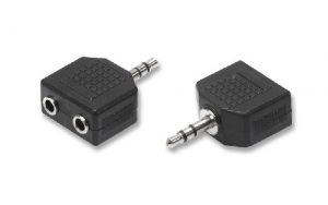 5/03 Sdoppiatore adattatore spina jack maschio 3,5 m + 2 prese jack 3,5 femmina