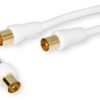 9/55W Cavo alta qualità  - spina maschio presa femmina + 1 adattatore antenna - 5 mt