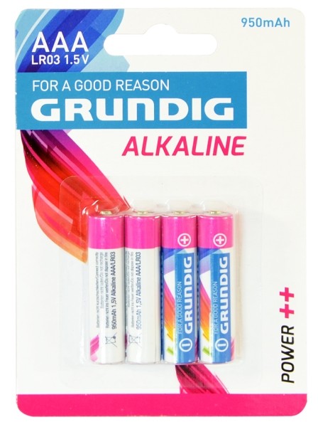 51668 4 Pile Batterie ministilo AAA alcaline 950 mAh Grundig