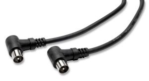 9/22 Cavo antenna TV 1 spina + 1 spina IEC 75 OHM 90° - 2 mt