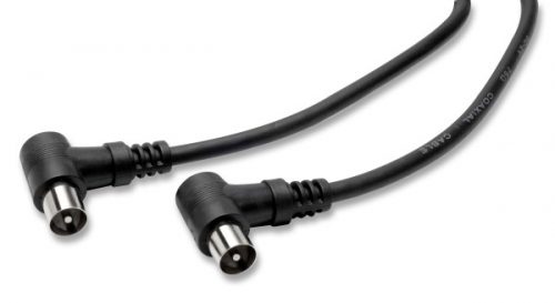 9/22 Cavo antenna TV 1 spina + 1 spina IEC 75 OHM 90° - 2 mt