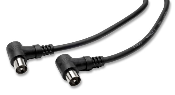 9/22 Cavo antenna TV 1 spina + 1 spina IEC 75 OHM 90° - 2 mt