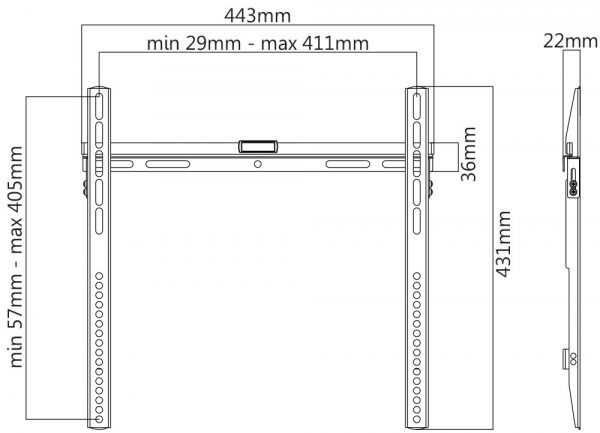 LCD005 Supporto staffa fisso per tv lcd led 22 24 26 28 32 40 42 50 " pollici