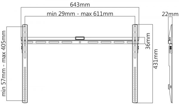 LCD008 Supporto staffa fisso per tv lcd led 42 50 55 60 65 " pollici