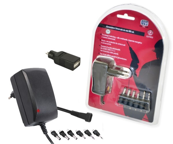 Alimentatore universale compatto da 1500 mA con tecnologia Switching