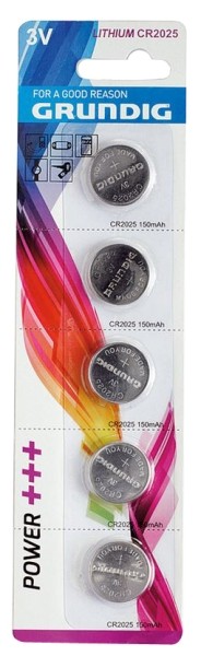 5 Batterie a bottone al litio CR2025 Grundig
