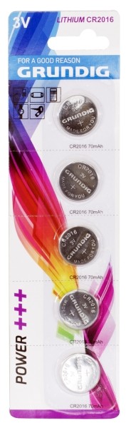 5 Batterie a bottone al litio CR2016 Grundig