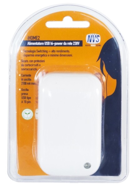 Alimentatore caricabatteria 2,1 A usb per smartphone e tablet