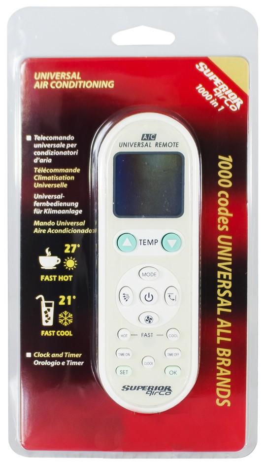 Telecomando AIRCO Universale per Condizionatore Carrier, Daikin, LG, Rhoss Mitsubishi, Samsung