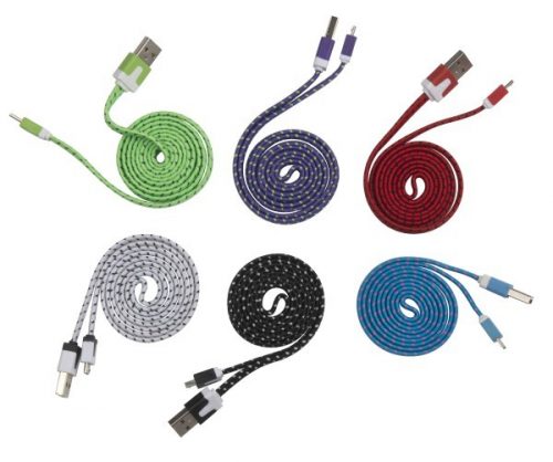 Cavo USB / Micro USB colorato per ricarica smartphone cellulari tablet gps 1 mt