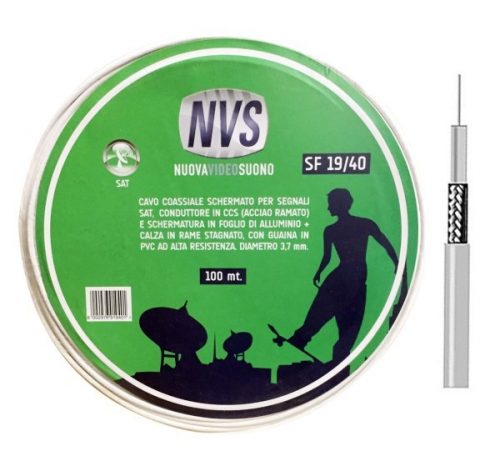 Bobina di cavo satellitare antenna diametro 3,7 mm 100 mt