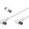 Cavo di antenna 1 spina + 1 presa a 90 gradi iec 9,5 mm - 2mt