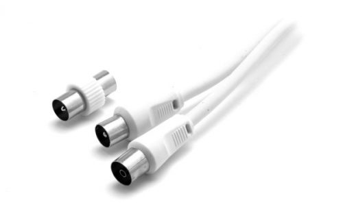 Cavo antenna 1 spina + 1 presa iec 75 ohm + adattatore - 2