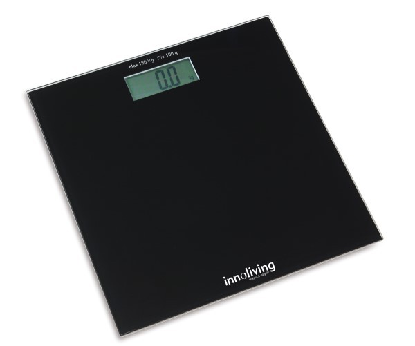 Bilancia pesapersone digitale ultraslim pedana in vetro temperato NERA