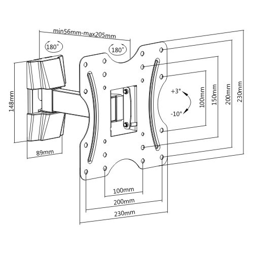 Supporto staffa braccio per TV LCD LED 24 26 28 32 40 42 pollici