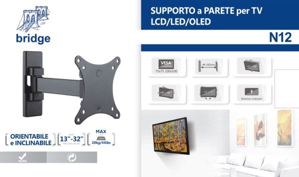 Supporto staffa braccio per TV LCD LED 22 24 26 28 32 pollici