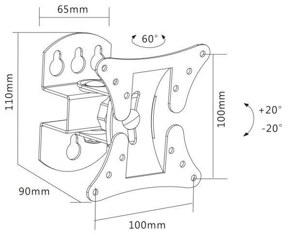 Supporto staffa per TV LCD LED 22 24 26 28 32 pollici