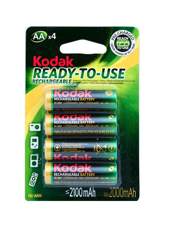 Batterie pile ricaricabili Stilo AA NiMh 2100 mAh Kodak KAAHRP-4