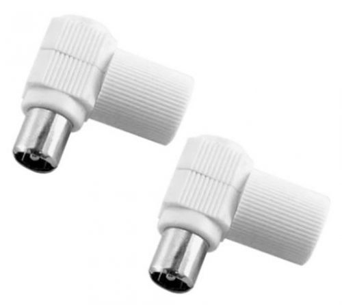 Coppia spine maschio angolate 90 gradi antenna IEC 95 mm bianche