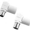 Spina e presa antenna angolate 90 gradi coassiale IEC 95 mm